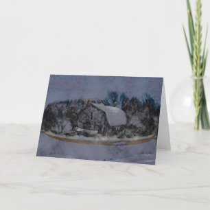 Illinois Barn Rock Wall Holiday Card