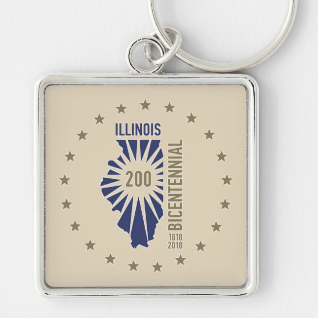Illinois Bicentennial 1818-2018 Key Ring (Front)