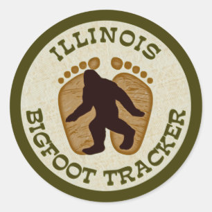 Illinois Bigfoot Tracker Classic Round Sticker