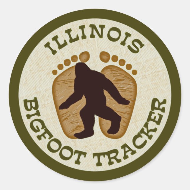 Illinois Bigfoot Tracker Classic Round Sticker (Front)