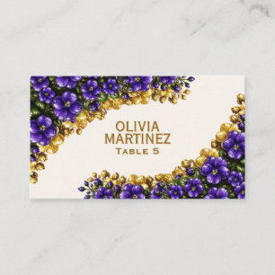 Illinois Blue Violet Wedding Place Card
