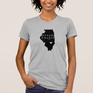 Illinois Born and Raised State Tee
