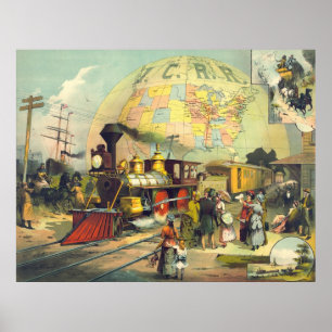 Illinois Central Railroad 1882 Poster