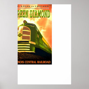 Illinois Central Railroad - GREEN DIAMOND - New Poster