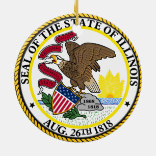 Illinois Ceramic Christmas Ornament