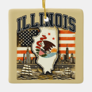 Illinois Ceramic Ornament