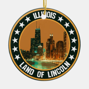 Illinois ceramic ornament