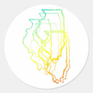 illinois chill blur classic round sticker