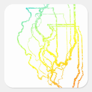 illinois chill blur square sticker