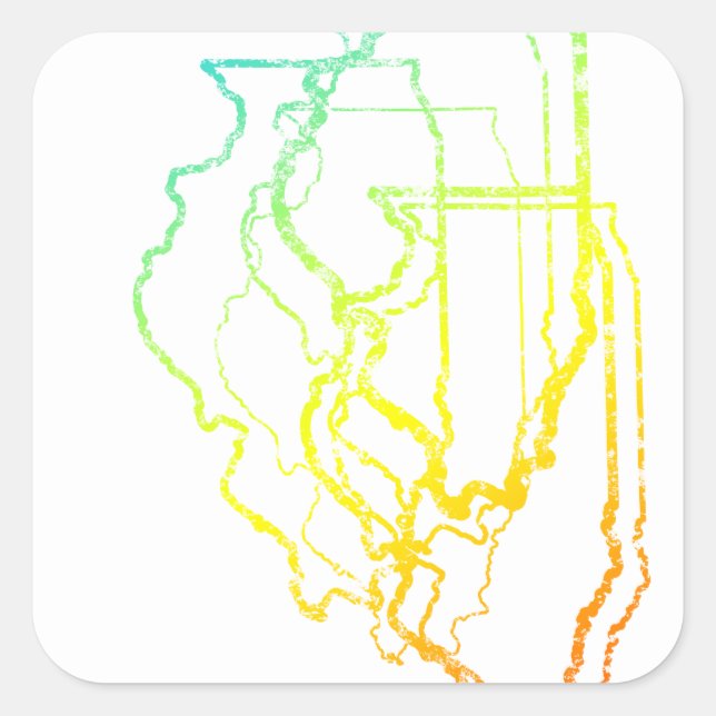 illinois chill blur square sticker (Front)
