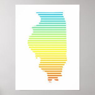 illinois chill fade poster