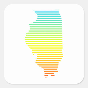 illinois chill fade square sticker