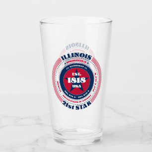 Illinois Circular Typography Design Glass