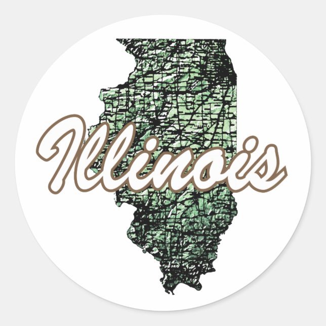 Illinois Classic Round Sticker (Front)