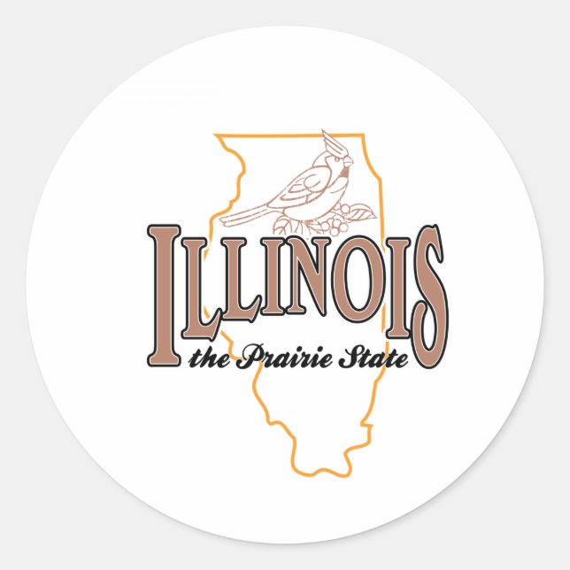 Illinois Classic Round Sticker (Front)