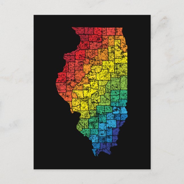 illinois colour counties postcard (Front)