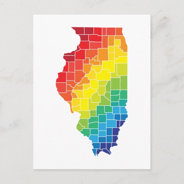 illinois colour counties postcard (Front)