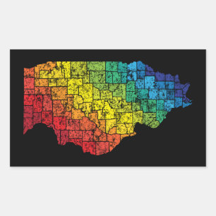 illinois colour counties rectangular sticker