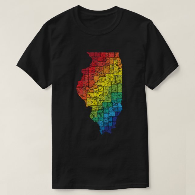 illinois colour counties T-Shirt (Design Front)