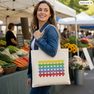 Illinois Colourful Heart Love Tote Bag