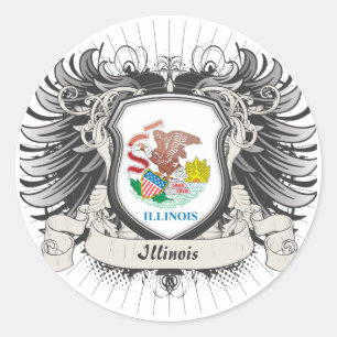 Illinois Crest Classic Round Sticker