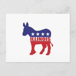 Illinois Democrat Donkey Postcard