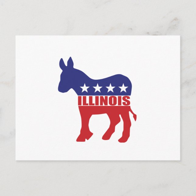 Illinois Democrat Donkey Postcard (Front)