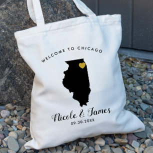 Illinois Destination Wedding Welcome Bag Tote