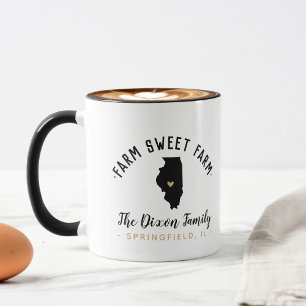 Illinois Farm Sweet Farm Family Monogram Mug