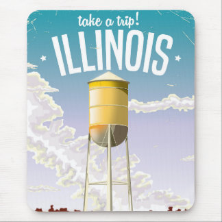 Illinois farm vintage travel poster mouse pad