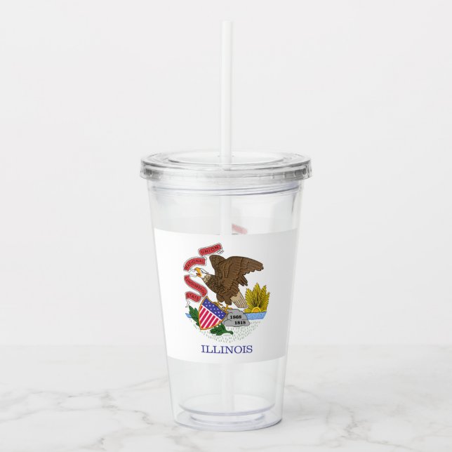 Illinois Flag Acrylic Tumbler (Front)