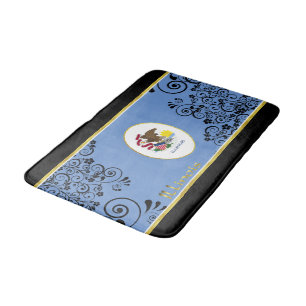 Illinois flag bath mat