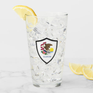 Illinois flag glass