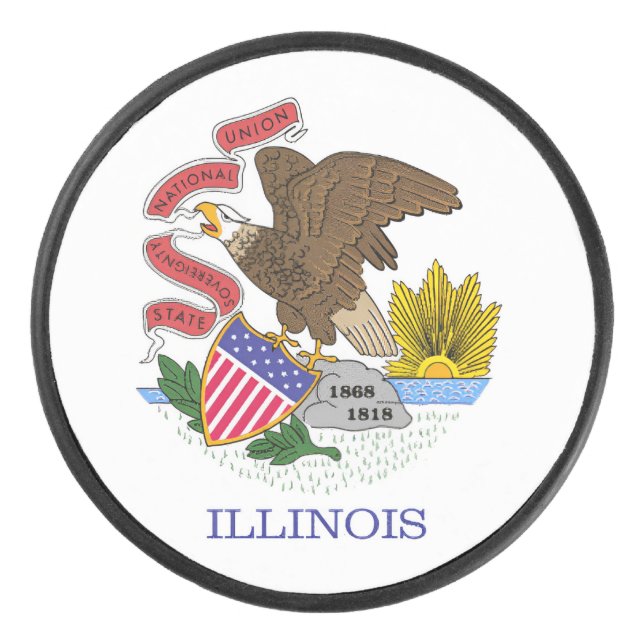 Illinois Flag Hockey Puck (Front)