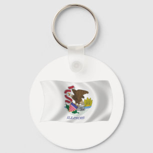 Illinois Flag Keychain