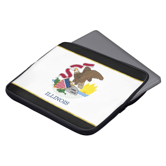 Illinois flag laptop sleeve (Front Top)