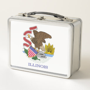 Illinois Flag Metal Lunch Box