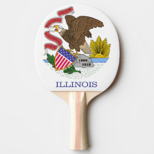 Illinois Flag Ping Pong Paddle