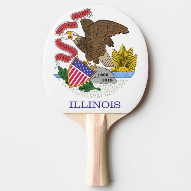 Illinois Flag Ping Pong Paddle (Front)