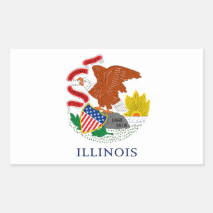 Illinois Flag Rectangular Sticker