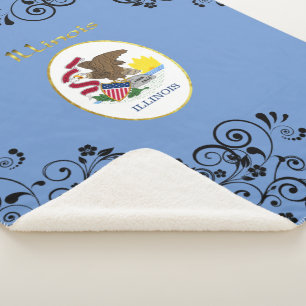Illinois flag sherpa blanket