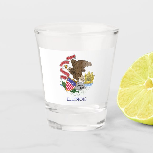 Illinois Flag Shot Glass (Front)