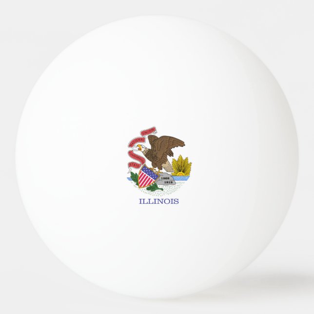 Illinois Flag Throw Pillow Ping Pong Ball (Front)