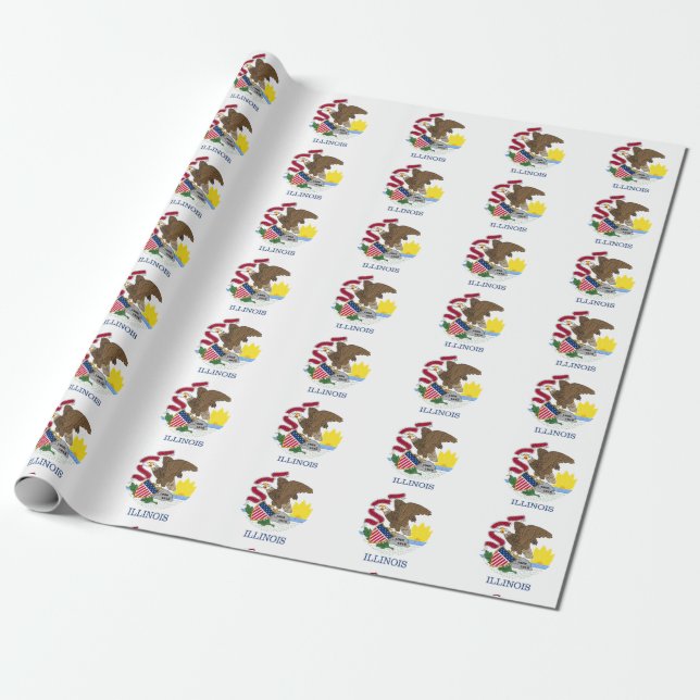 Illinois flag wrapping paper (Unrolled)
