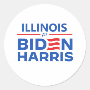 Illinois for Biden Harris Classic Round Sticker