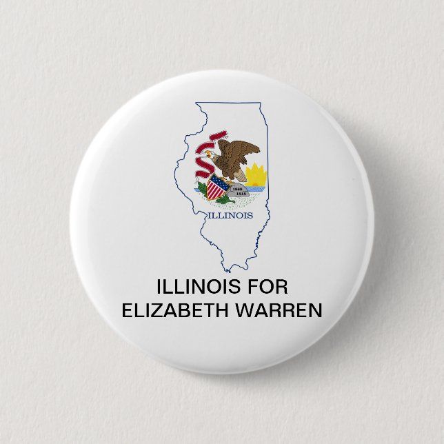 ILLINOIS for ELIZABETH WARREN 2020 Button (Front)