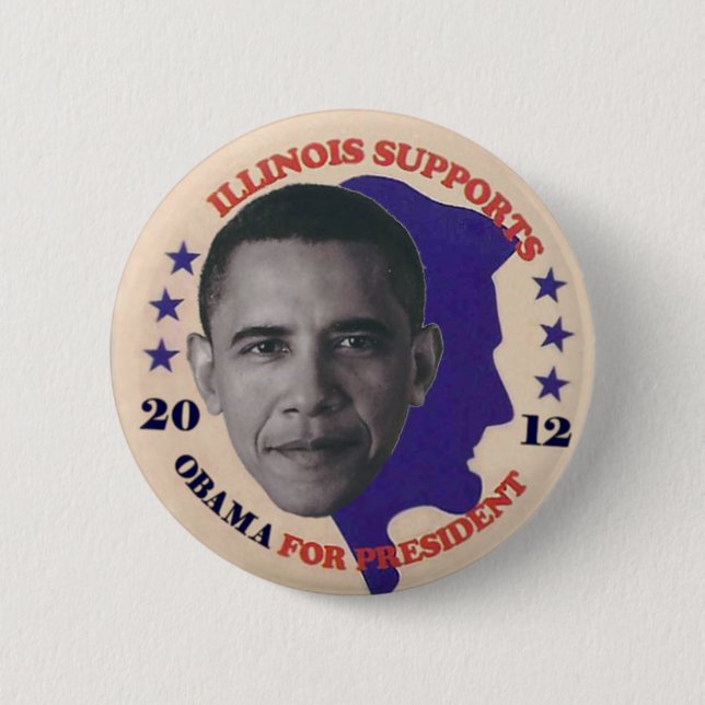 Illinois for Obama 2012 6 Cm Round Badge (Front)