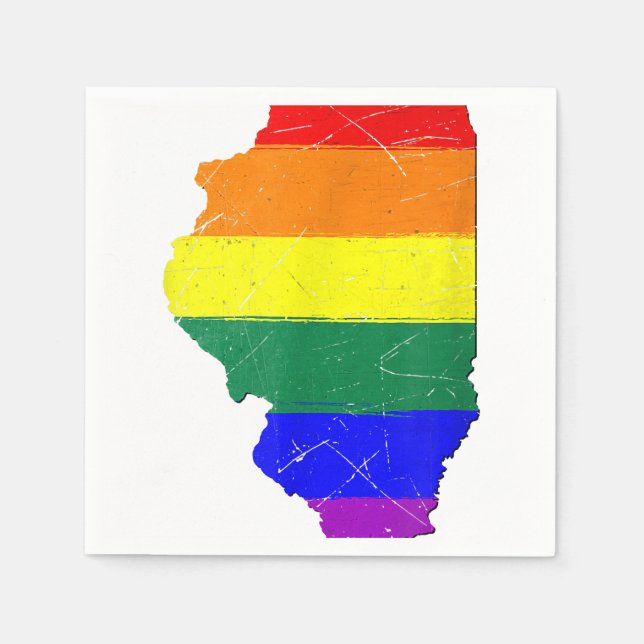 Illinois Gay Pride Flag  Napkin (Front)