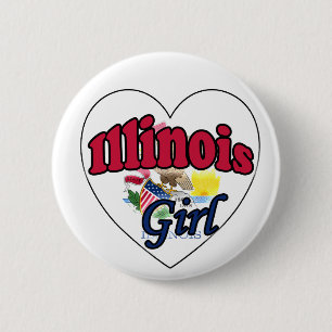 Illinois Girl 6 Cm Round Badge