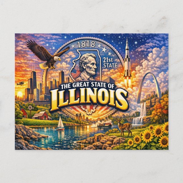 Illinois Greetings Postcard  (Front)